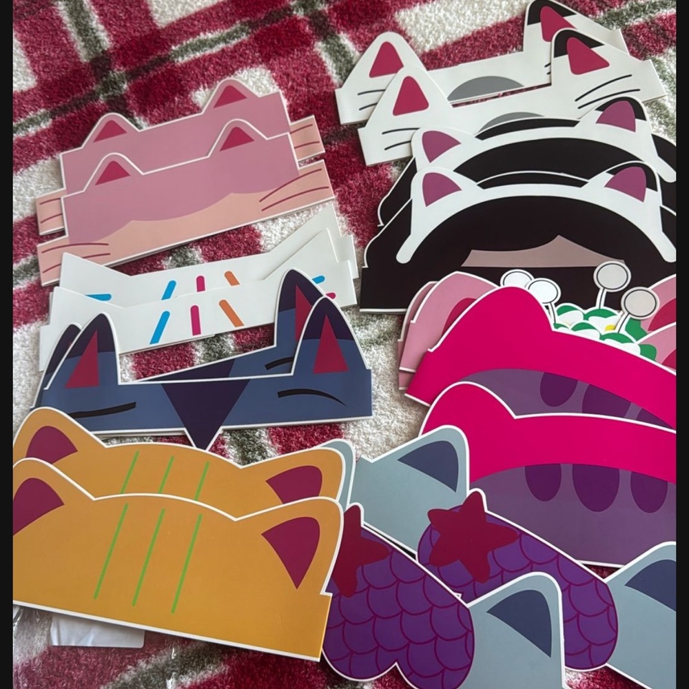 Pack of Pink and Multi-Color Cat Ear Party Masks - Unbranded